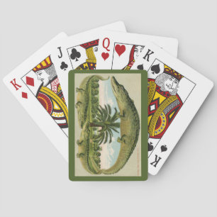 Vintage Alligator Print Playing Cards