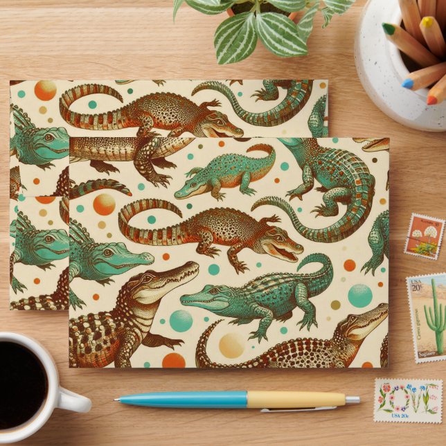 Vintage Alligator Seamlees Envelope (Desk)