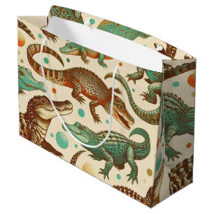Vintage Alligator Seamlees Large Gift Bag