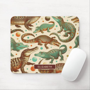 Vintage Alligator Seamlees Mouse Pad