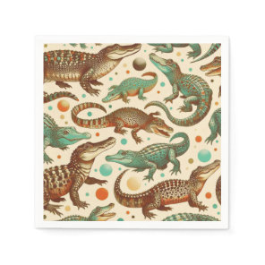 Vintage Alligator Seamlees Napkins