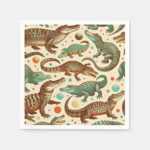 Vintage Alligator Seamlees Napkins