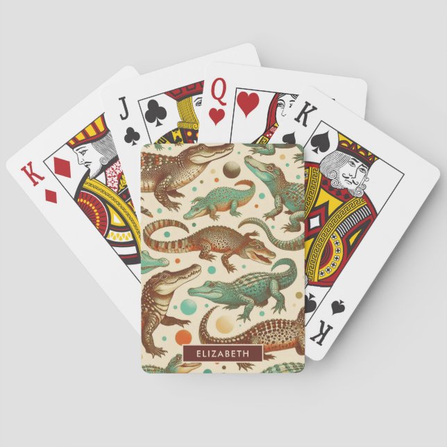 Vintage Alligator Seamlees Poker Cards (Back)