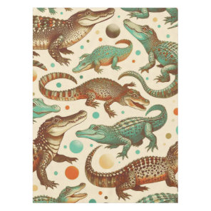 Vintage Alligator Seamlees Tablecloth