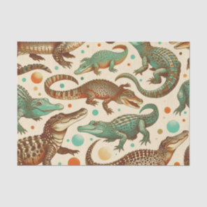 Vintage Alligator Seamlees Tissue Paper