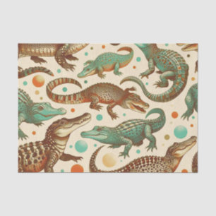 Vintage Alligator Seamlees Tissue Paper