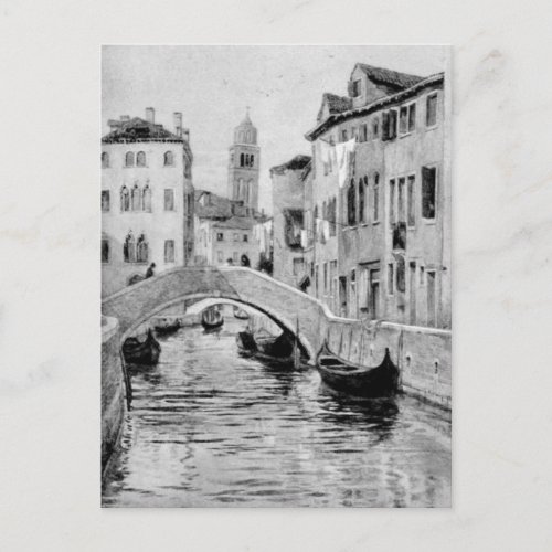 Vintage Allingham Campanile San Stefano Venice Postcard
