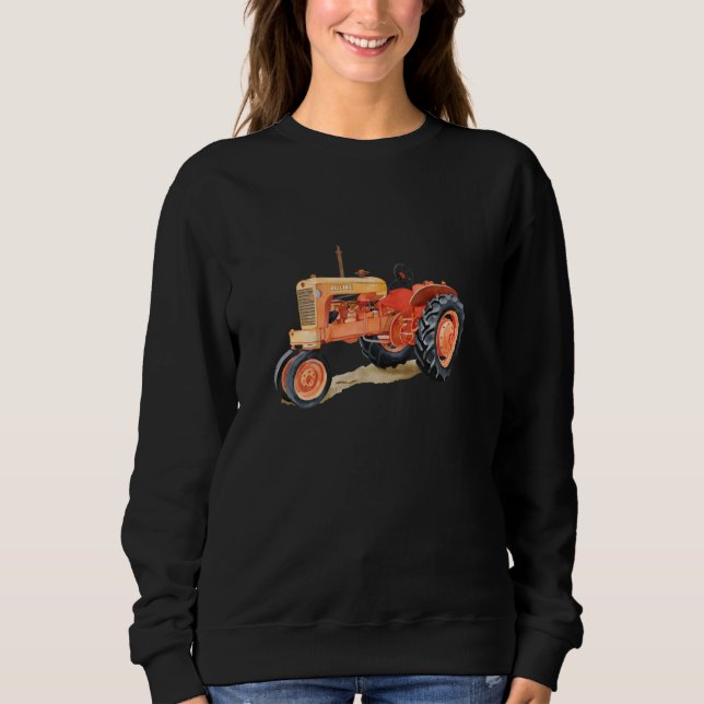 Vintage Allis Chalmers WD45 Tractor Print Sweatshirt (Front)