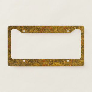 Vintage Allover Embossed Floral Pattern License Plate Frame