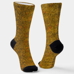 Vintage Allover Embossed Floral Pattern Socks
