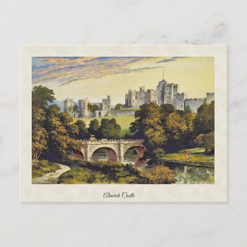 Vintage Alnwick Castle Northumberland Postcard