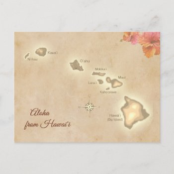 Vintage Aloha From The Hawaiian Islands Postcard by aura2000 at Zazzle