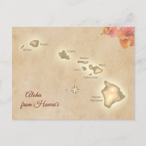 Vintage Aloha from the Hawaiian Islands Postcard