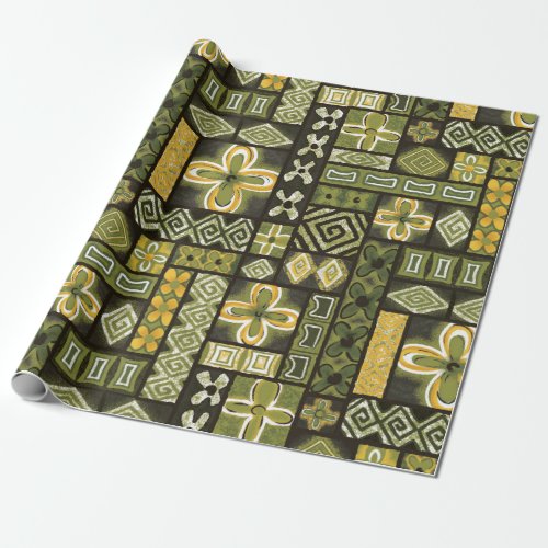 Vintage Aloha Gift Wrap  Pua Green