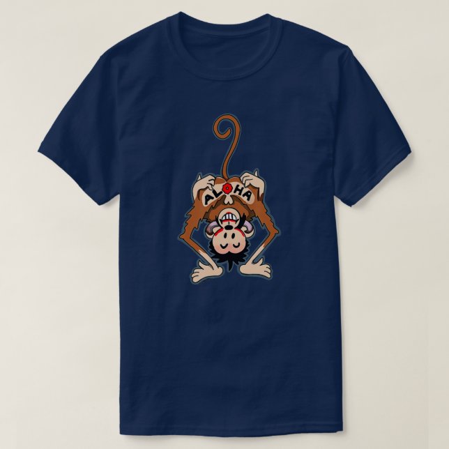 Vintage Aloha Monkey Tattoo  T-Shirt (Design Front)