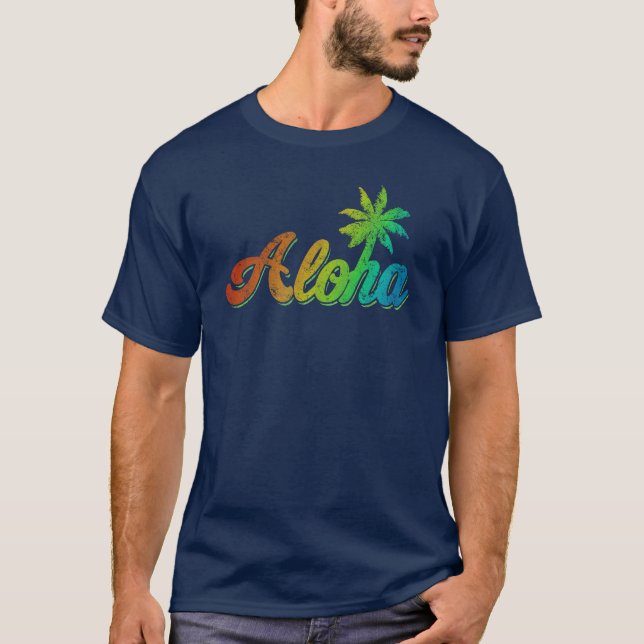 Vintage Aloha T-Shirt  - Classic Rainbow Hawaii (Front)