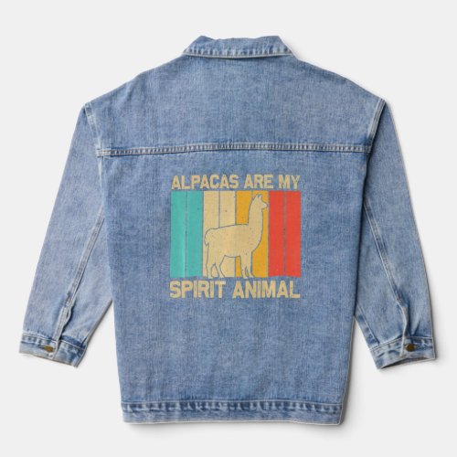 Vintage Alpaca For Men Women Kids Boys Girls Llama Denim Jacket