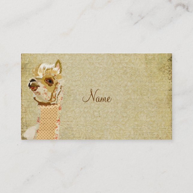Vintage Alpaca Gold Business Card (Back)