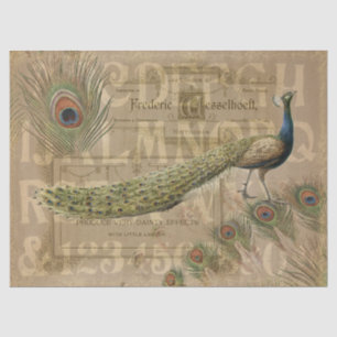 Vintage Alpha Male Dainty Peacock Decoupage Tissue Paper