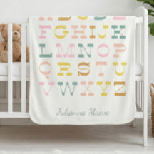 Vintage Alphabet Pastel Nursery Personalized