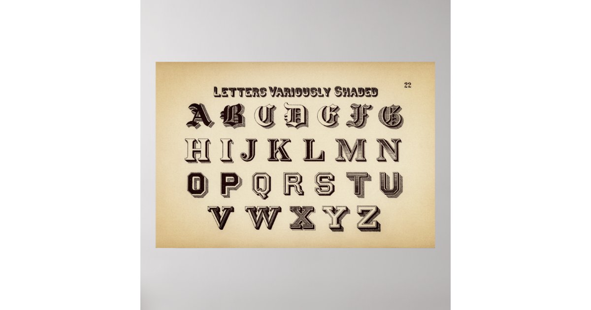 Vintage Alphabet Poster | Zazzle