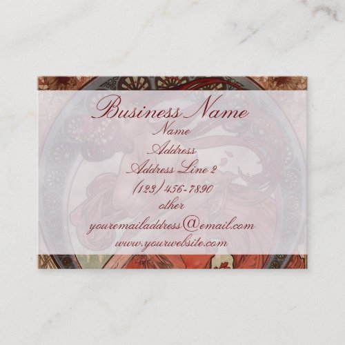 Vintage Alphones Mucha  Dance Business Cards