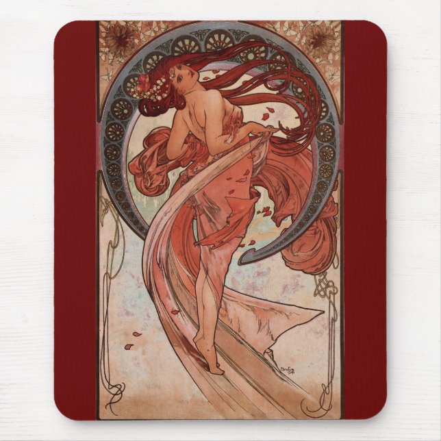 Vintage Alphones Mucha  Dance Mouse Pad (Front)