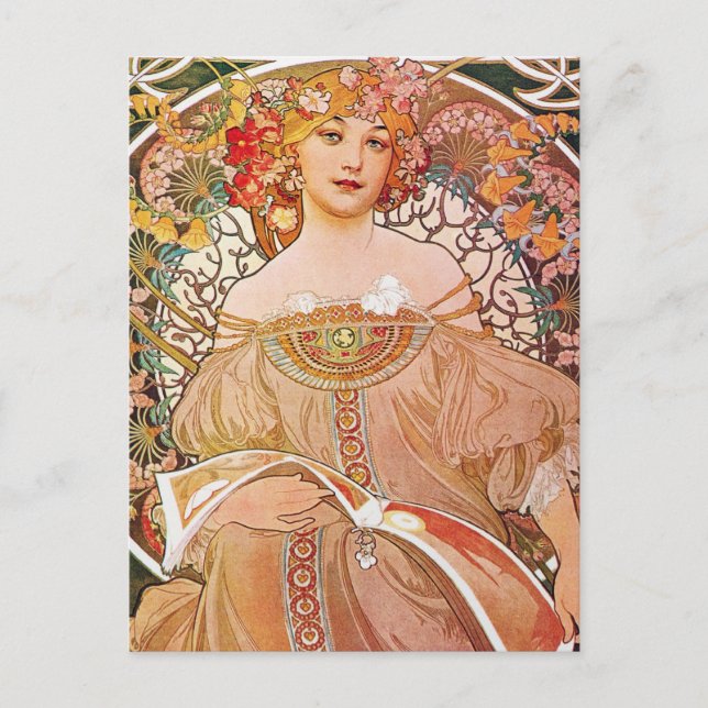 Vintage Alphonse Maria Mucha Art Postcard (Front)