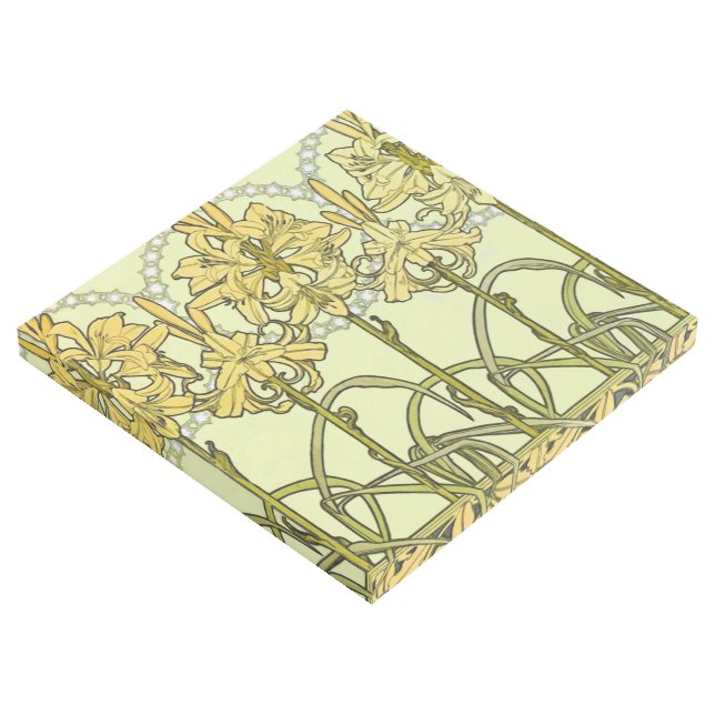 Vintage Alphonse Mucha Art Nouveau Lily Pattern (3/4)