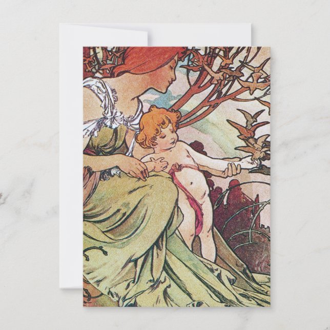 Vintage Alphonse Mucha Invitation (Front)