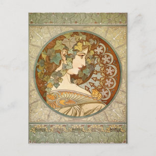Vintage Alphonse Mucha Ivy GalleryHD Postcard