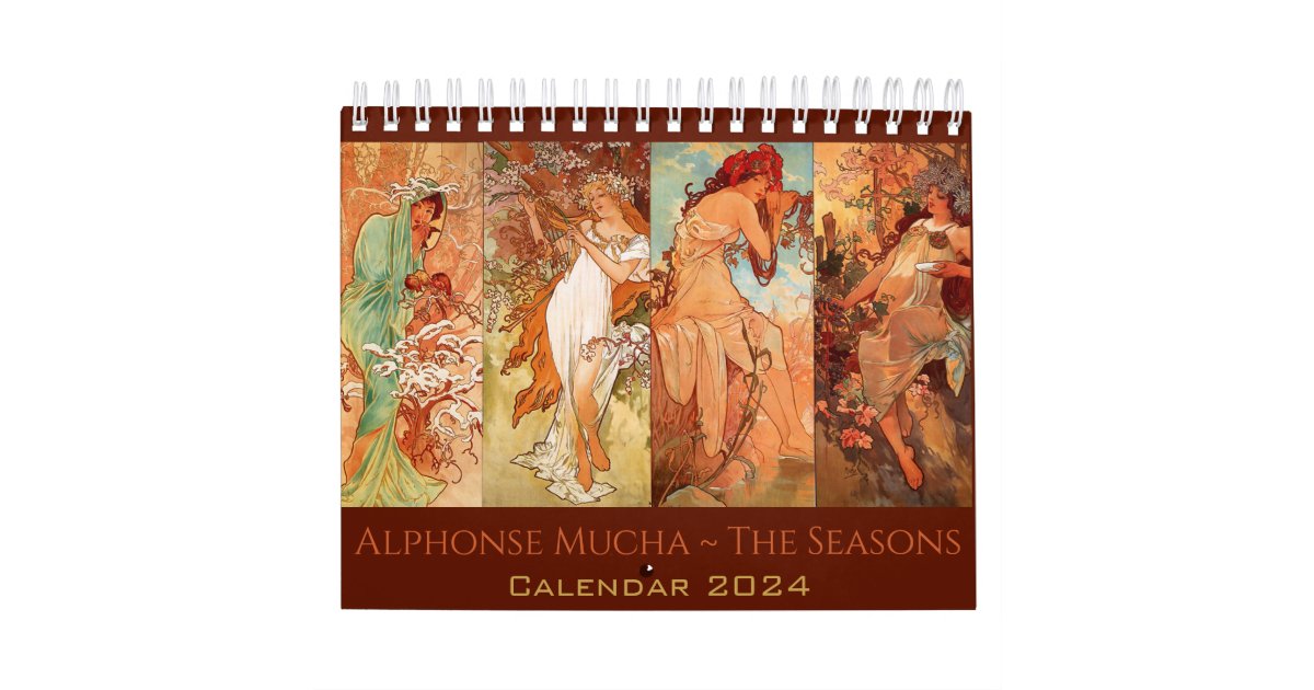Vintage Alphonse Mucha The Seasons Art Nouveau Calendar | Zazzle