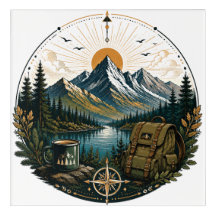 Vintage Alpine Wilderness Adventure Landscape