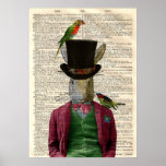 Vintage Altered Art Rabbit Book Page Poster at Zazzle