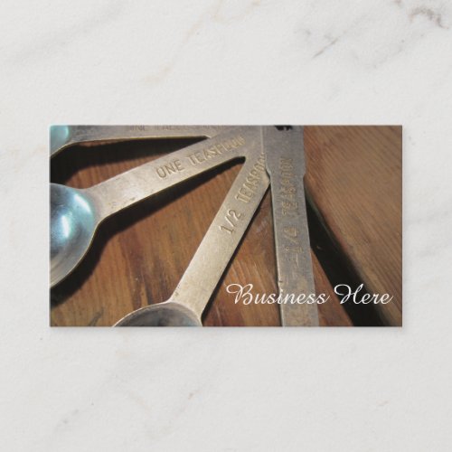 Vintage Aluminum Measuring Spoons Business Card