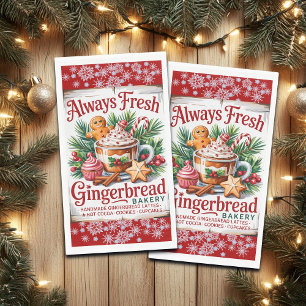 Vintage Always Fresh Gingerbread Bakery Paper Guest Towels