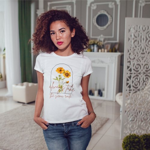 Vintage always take  the scenic route Wildflower T_Shirt