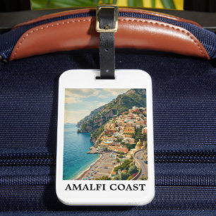 Vintage Amalfi Coast Italy Retro Travel Luggage Tag