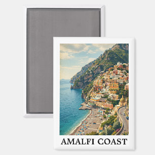 Vintage Amalfi Coast Italy Retro Travel Magnet
