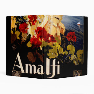 Vintage Amalfi Italia Travel Graphic Poster Art Mini Binder