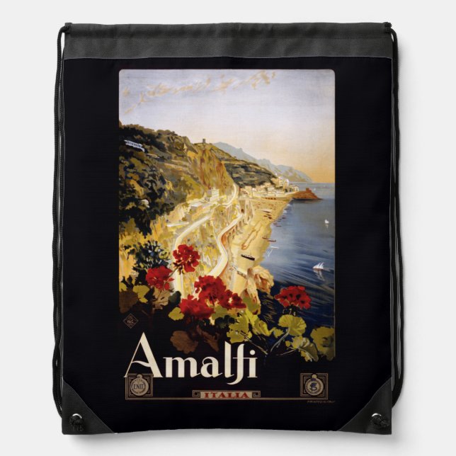 Vintage Amalfi Italy backpack (Front)