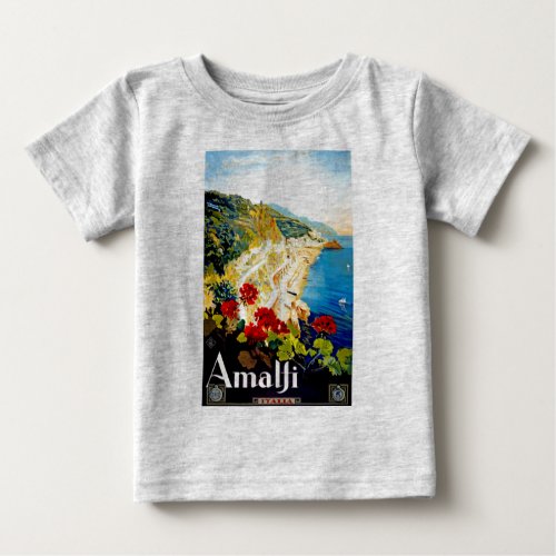 Vintage Amalfi Italy Europe Travel Baby T_Shirt