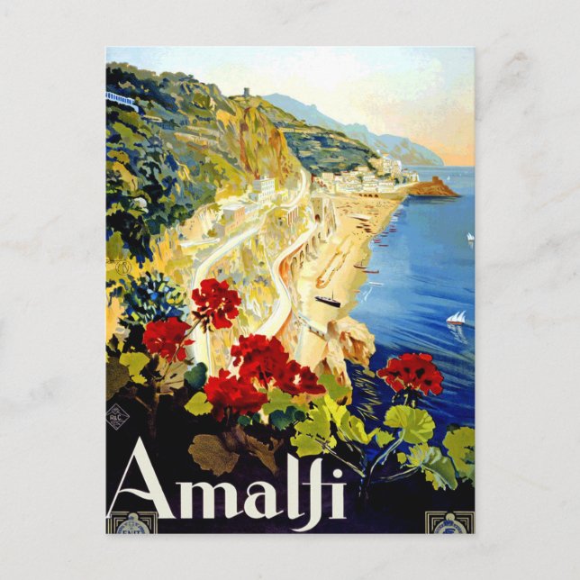 Vintage Amalfi Italy Europe Travel Card (Front)