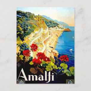 Vintage Amalfi Italy Europe Travel Holiday Postcard