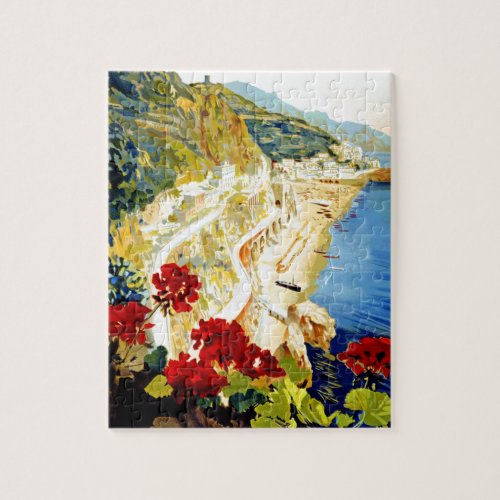 Vintage Amalfi Italy Europe Travel Jigsaw Puzzle