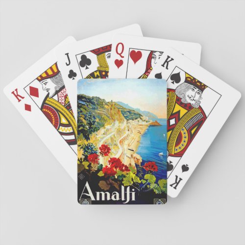 Vintage Amalfi Italy Europe Travel Poker Cards