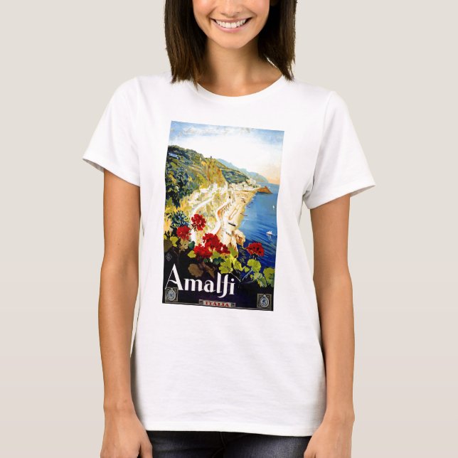 Vintage Amalfi Italy Europe Travel T-Shirt (Front)