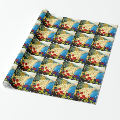 Vintage Amalfi Italy Europe Travel Wrapping Paper