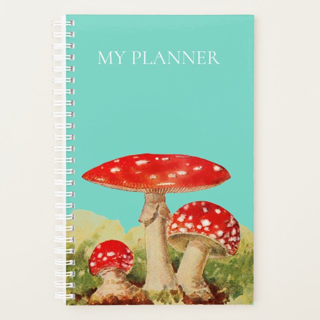 Vintage Amanita Muscaria Mushroom Planner (Front)