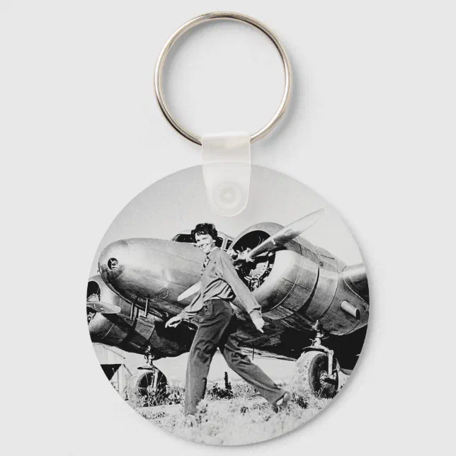 Vintage Amelia Earhart Photo Keychain | Zazzle
